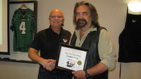 Food Safety 1st, Russell Scott presents Douglas Terry from Melfort, Sk. the 9,000th Food Safety 1st certificate!