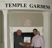 Russell Scott presents Matt Rouse @ Temple Gardens Mineral Spa Resort the 3000th Food Safety 1st certificate.
